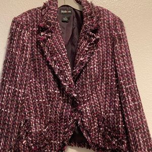 NWOT SHORT BLAZER SHADES OF PURPLE SZ 16 STYLE & CO